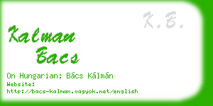 kalman bacs business card